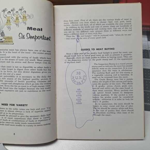 Cutco Cook Book Recipes Finest Cutlery Knife 1956 Meat Guide Learn Hardcover - Picture 5 of 8